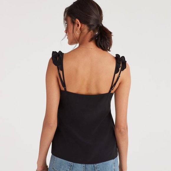 7 For All Mankind Mini Ruffle Strap Tank - Picture 2 of 3